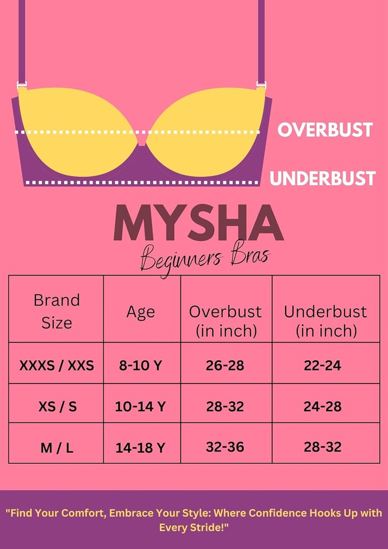 Mysha Sports Bra for Women & Girls - Pack of 6 Cotton Full Coverage Non-Padded Non-Wired T-Shirt Gym Workout Bras - Image 2